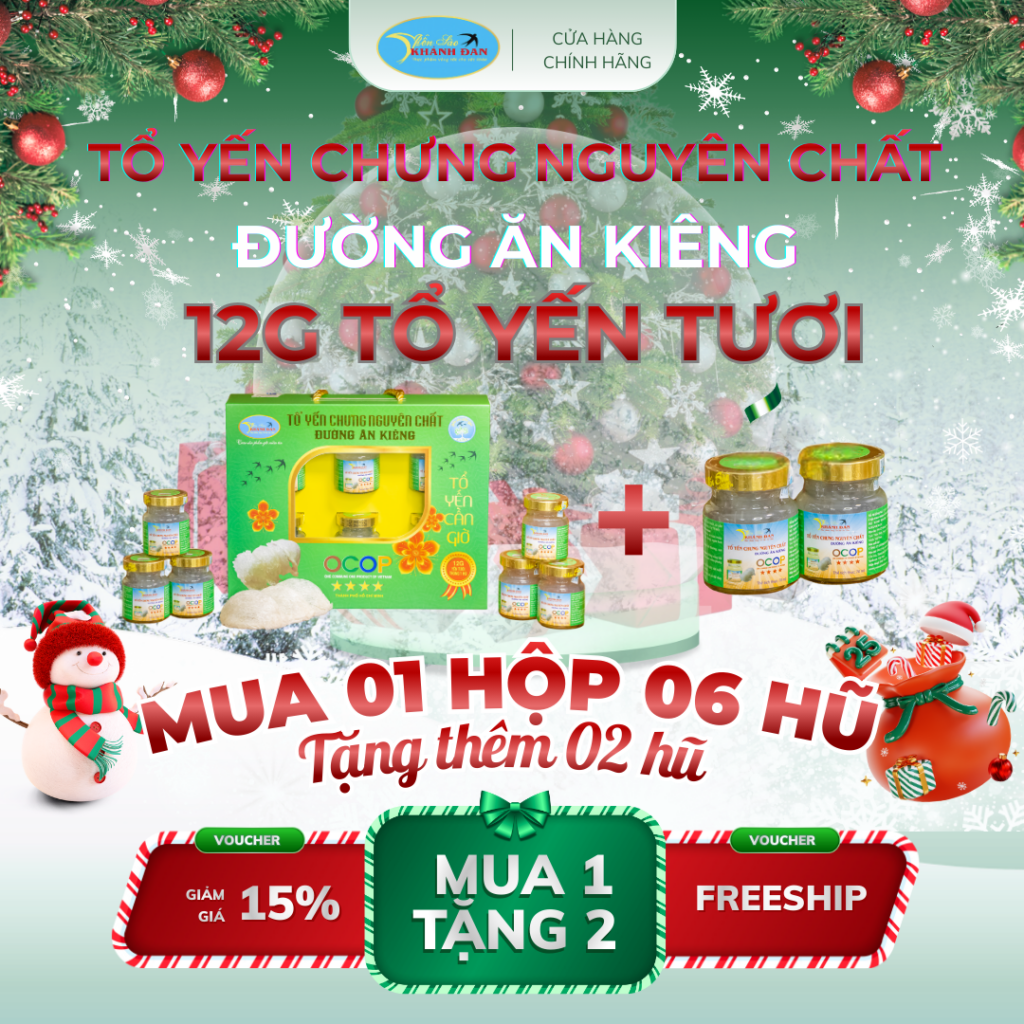 Tổ yến chưng nguyên chất đường ăn kiêng